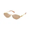 Miu Miu Womens Gold Mu 56zs Irregular-shape Metal Sunglasses In Gold