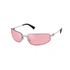 Miu Miu Pink Mirror Lilac Wrap Ladies Sunglasses Mu A50s 1bc70j 68 In Silver