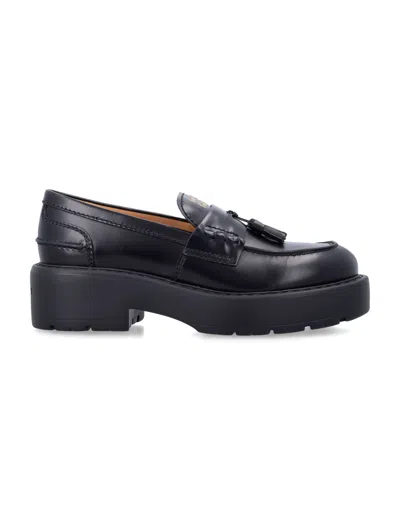 Miu Miu Platform Tassel Loafers With 3 Cm Platform And 5 Cm Heel For Women In Animal Print