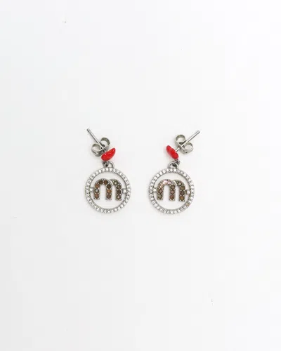 Miu Miu Rhinestone Dangling Earrings