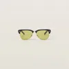 Miu Miu Womens Black Mu 09zs Pilot-frame Acetate Sunglasses In Green