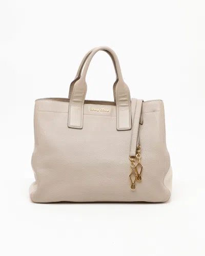 Miu Miu Vitello Caribu 2 Way Zip Handbag