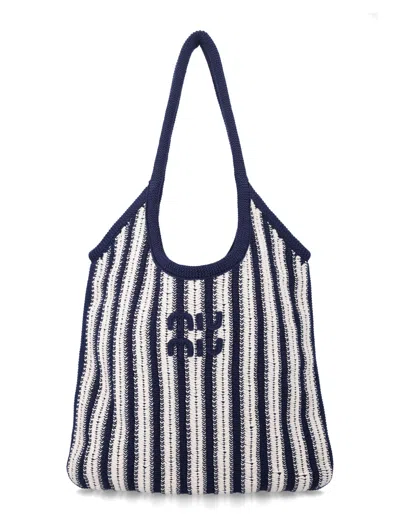 Miu Miu Blue Ivy Crochet Large Tote