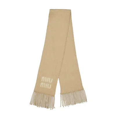 Miu Miu Miu Mohair Scarf Ld64 In Brown