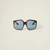 Miu Miu Womens Brown Mu A07s Irregular-frame Acetate Sunglasses In Celeste Lenses