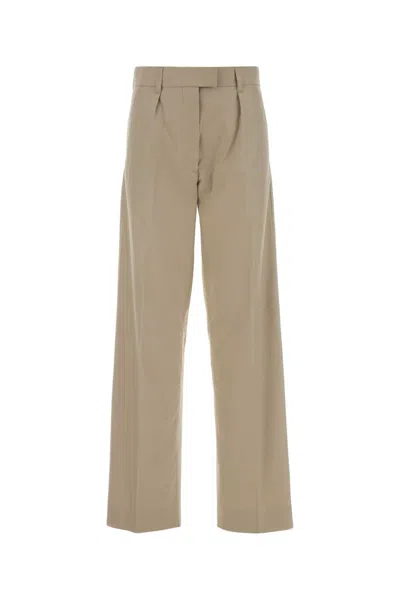 Miu Miu Miu Panama Sand Pant In Beige O Tan