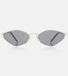 Miu Miu 56zs Geometric-frame Sunglasses In Gold