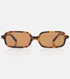 Miu Miu Miu Regard Rectangular Sunglasses In Brown