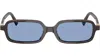 Miu Miu Logo Acetate Rectangle Sunglasses In Black