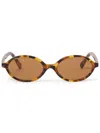 Miu Miu Round Acetate Sunglasses In Brown