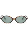 Miu Miu Regard Oval-frame Sunglasses In Brown