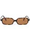 Miu Miu Tortoiseshell Rectangle-frame Sunglasses In Brown