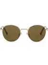 Miu Miu Siunglasses With Round Lenses In Gold