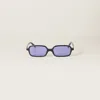 Miu Miu Mu 11zsf Acetate Rectangular Sunglasses In Purple Lenses
