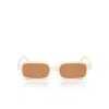 Miu Miu Rectangular Sunglasses In Neutral