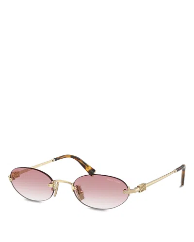 Miu Miu Miu Regarde Oval Sunglasses, 51mm In Pink