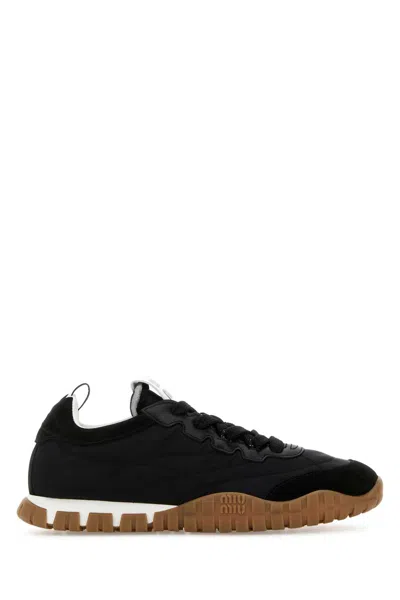 Miu Miu Miu Suede And Re-nylon Sneaker In Multi