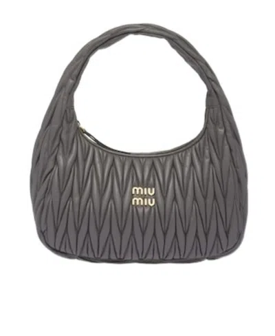MIU MIU MIU WANDER MATELASSÉ NAPPA LEATHER HOBO BAG