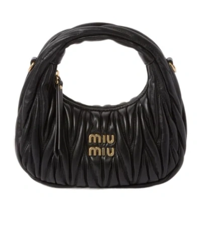 MIU MIU MIU WANDER MATELASSÉ NAPPA LEATHER HOBO MINI-BAG