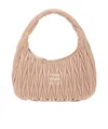 Miu Miu Miu Wander Matelassé Nappa Leather Hobo Bag In Pink