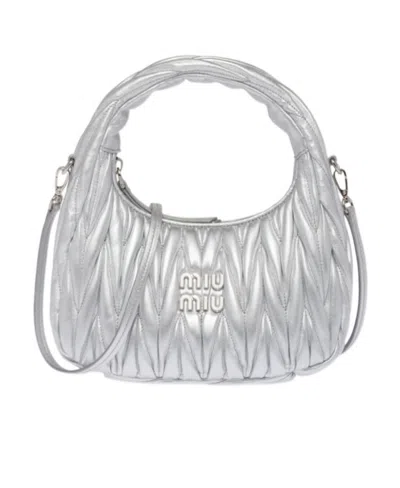 MIU MIU MIU WANDER MATELASSÉ NAPPA LEATHER MINI HOBO BAG