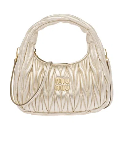 MIU MIU MIU WANDER MATELASSÉ NAPPA LEATHER MINI HOBO BAG