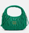 Miu Miu Miu Wander Matelassé Shoulder Bag In Mango