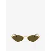 Miu Miu Womens Gold Mu 56zs Irregular-frame Metal Sunglasses In Gold