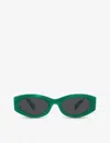 Miu Miu Womens Green Mu 11ws Oval-frame Acetate Sunglasses In Green