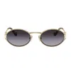 Miu Miu Womens Gold Mu 52ys Round-frame Tinted-lens Metal Sunglasses In Oro