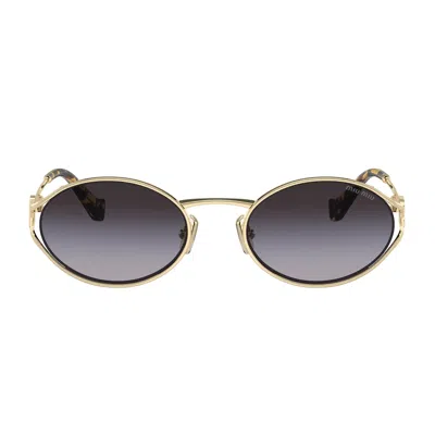 Miu Miu Oro Pallido Metal Sunglasses In Gold