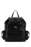 Miu Miu Miumiu Leather Backpack With Pockets In Black