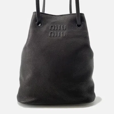 Pre-owned Miu Miu Miumiu Mini Bag Black Leather