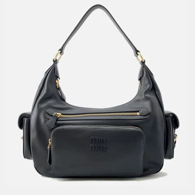 Pre-owned Miu Miu Miumiu Pocket Bag Black Nappa Leather