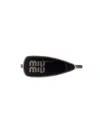 Miu Miu Enameled Metal Hair Clip In Black