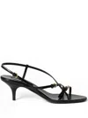 Miu Miu Miumiu Women Patent Leather Sandals With Buckles In Black