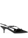 Miu Miu Buckle-embellished Slingback Pumps In Black