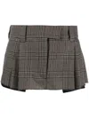 Miu Miu Miumiu Women Prince Of Wales Check Miniskirt In Brown