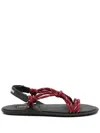 Miu Miu Nastro Cross Rope Grip-strap Sandals In Red