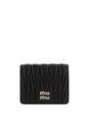 Miu Miu Miumiu Women Small Matelassé Nappa Leather Wallet With Snap Closure