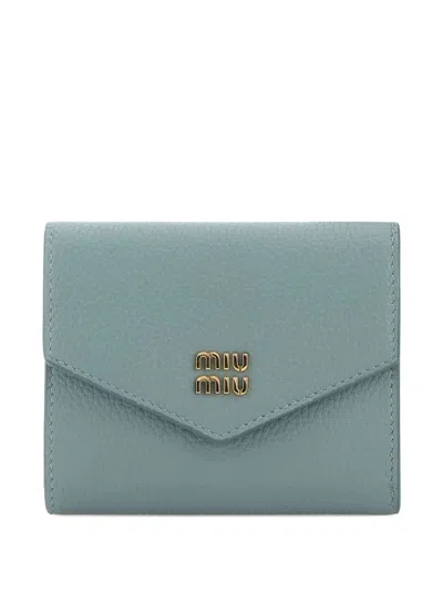 MIU MIU MIUMIU WOMEN SNAP CLOSURE SMALL LEATHER WALLET