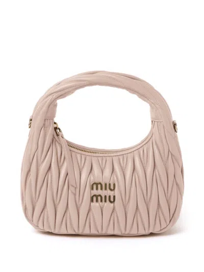 Miu Miu Miumiu Women Wander Matelassé Nappa Leather Small Hobo Bag In Multicolor