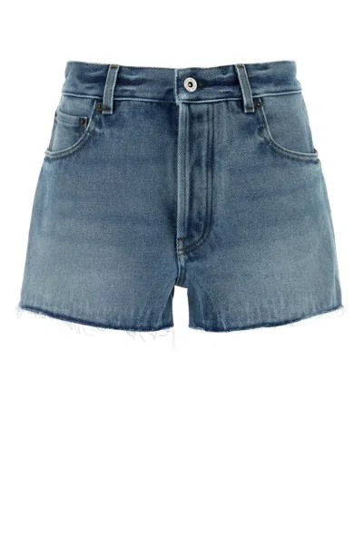 Miu Miu Miu-style Denim Mini Shorts For Women In Light Blue