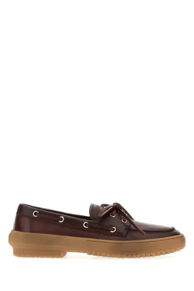 Miu Miu Chocolate Leather Loafers In Brown