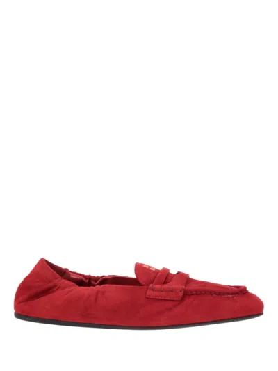 Miu Miu Mocassini Camoscio In Red