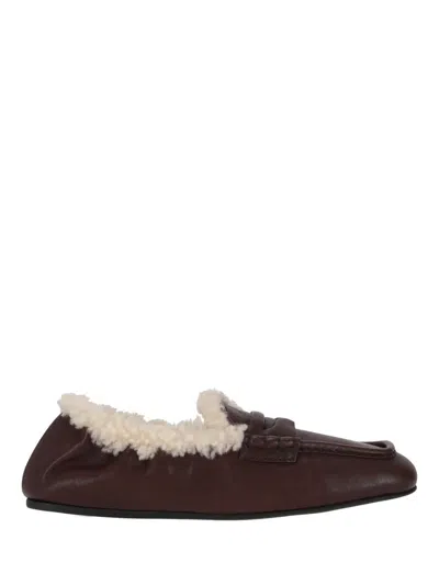 Miu Miu Mocassini Nappa Aviator Winter In Brown