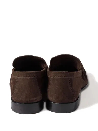 Miu Miu Mocassini Scamosciato In Brown