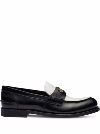 MIU MIU MIU MIU MOCASSINI SPAZZOLATO BICOLORE