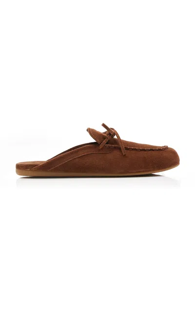Miu Miu Mocassini Suede Flats In Brown