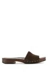 Miu Miu Women Suede Leather Sandals In Brown